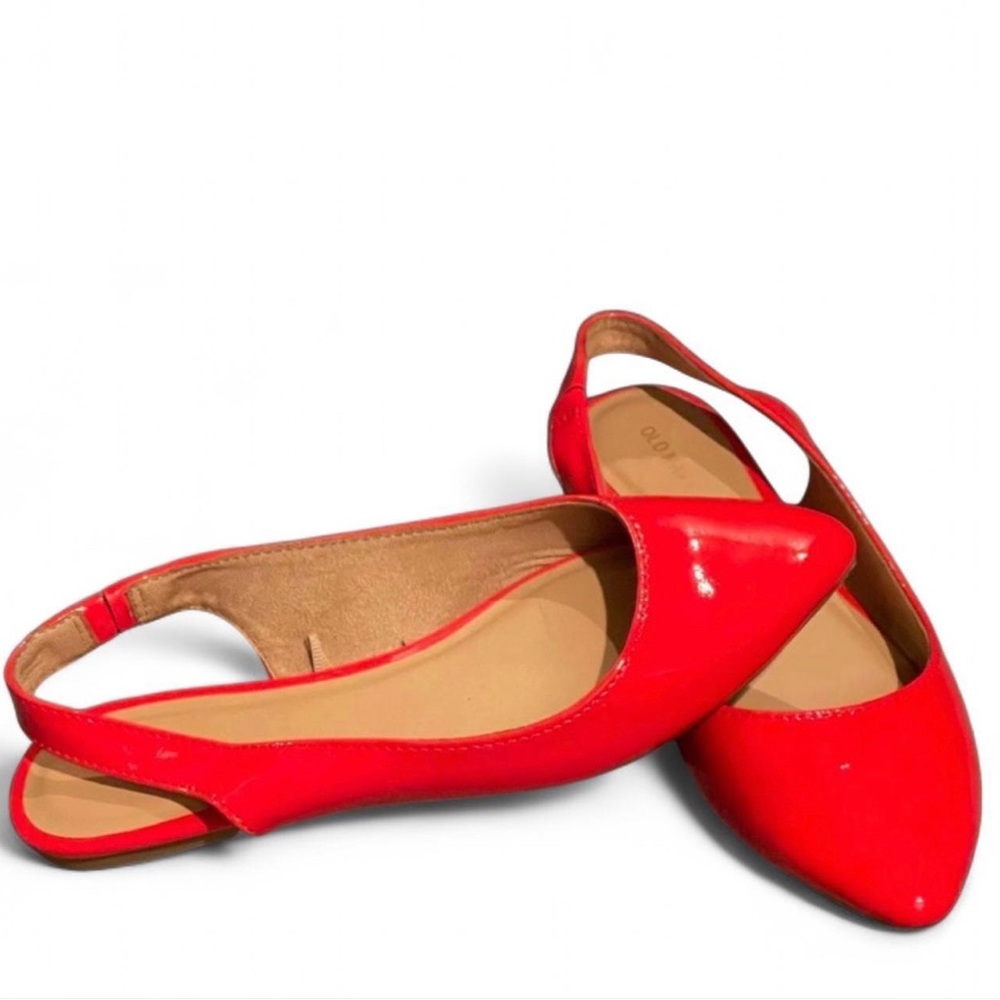 Red Pointed Slingback Flats - Women's Casual Dress Shoes